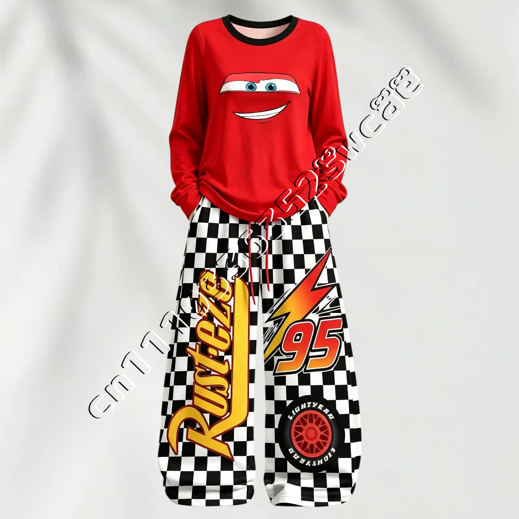 26/27 Neue Cartoon-Langarmsets für Frühling und Herbst, lockerer, sportlicher, lässiger Unisex-Look, passend für die ganze Familie – Detail 8