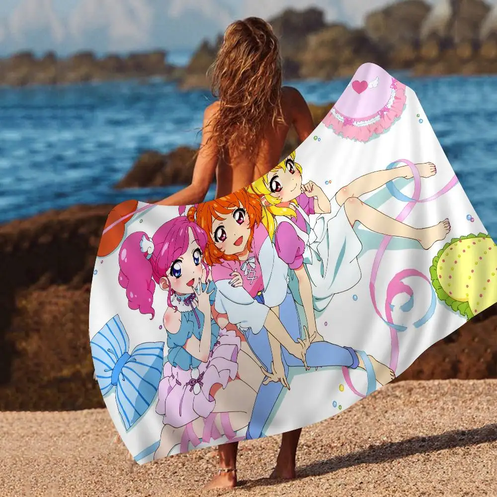 Anime A-Aikatsu! Microfiber Printed Beach Towel Mountain Climbing Yoga Beach Swimming Running Absorbent Soft Towel