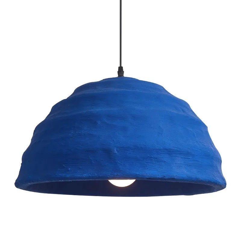 

Designer Wabi Sabi Bar Decoration Handmade Pendant Light New Restaurant Chandelier Minimalist Klein Blue Bedroom Bedside Lamp