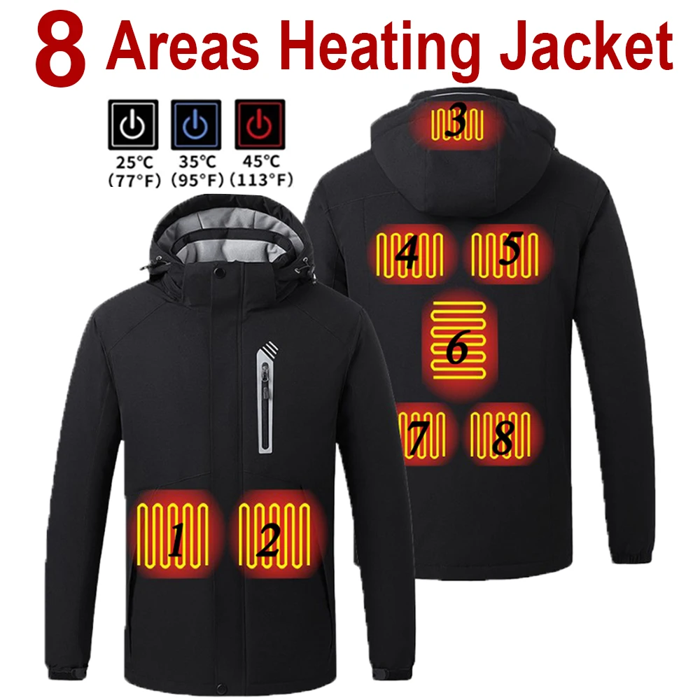 

Fashion Men Heated Jacket 8 Zone Heating Jacket Winter Electric Usb Heater Tactical Jacket Man Thermal Vest Body Warmer Coat