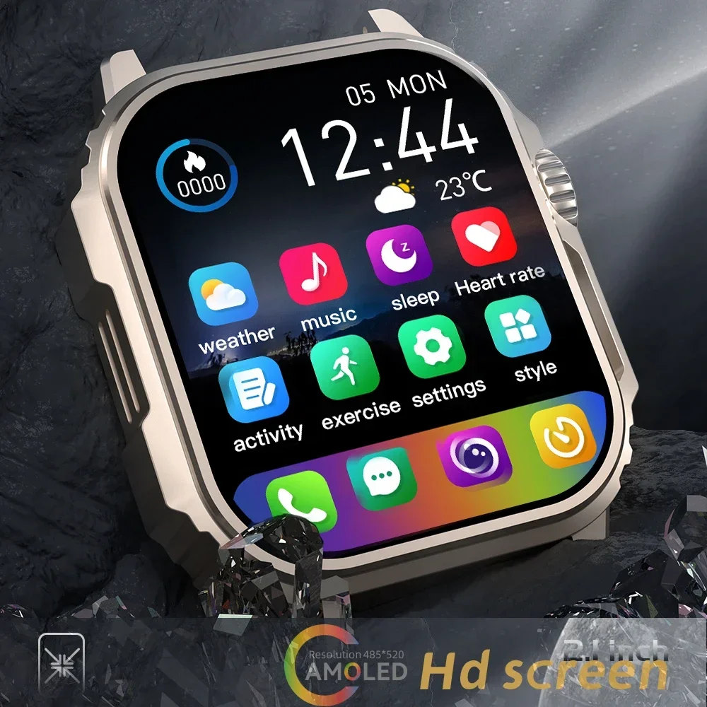 2024 New Military Outdoor Smartwatch for Men & Women - AMOLED Screen Compass Siri Voice NFC GPS Sports Tracking Bluetooth Call