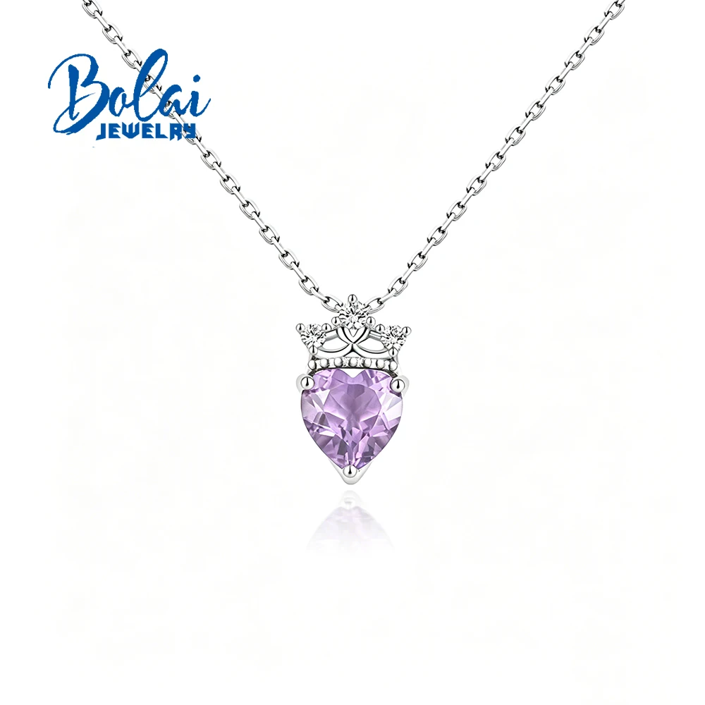 Gorgeous 925 sterling silver Pendant natural amethyst February Birthstone necklace gemstones jewelry for women Festival gift