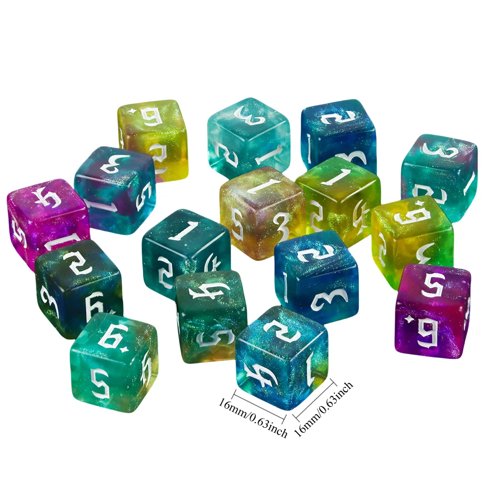 10 قطعة 16 مللي متر لوحة النرد الرقمية لعبة الترفيه النرد ل DND لعب الأدوار لعبة نادي ألعاب طاولة بار #3