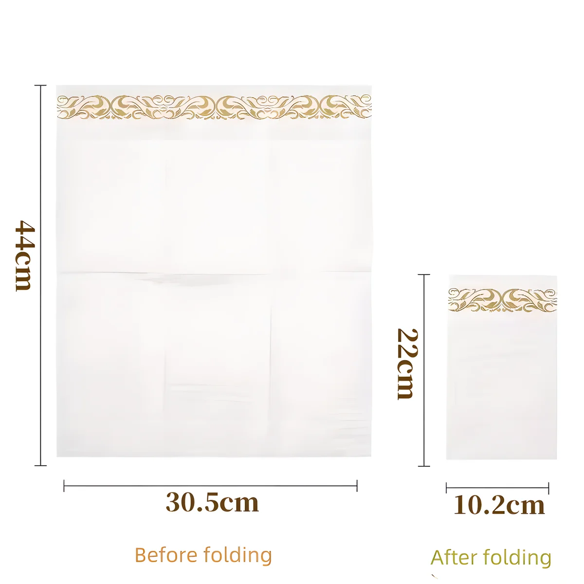 50Pcs Gold/RoseGold Disposable Elegant Hand Towels Napkins Table Paper Tissue Vintage Towel White Birthday Parties Wedding Party