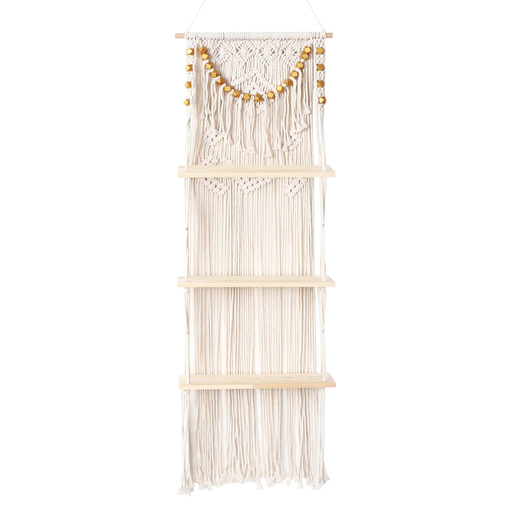 

Настенная полкаMacrame Настенные 3-уровневые плавающие настенные полки для спальни, ванной комнаты, детской комнаты, полки для декора стен в стиле бохо