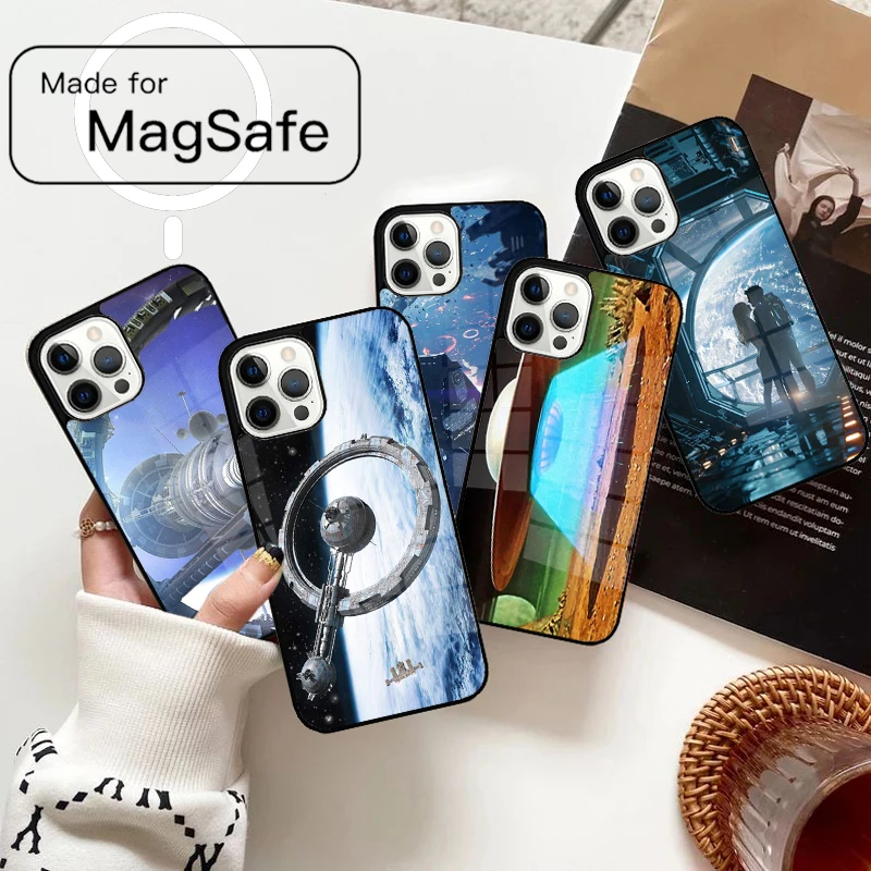 فيلم التلفزيون السفن الفضائية الخيال العلمي المغناطيسي قضية الهاتف آيفون 17 الهواء 16e 12 13 14 15 برو ماكس Magsafe غطاء لاسلكي