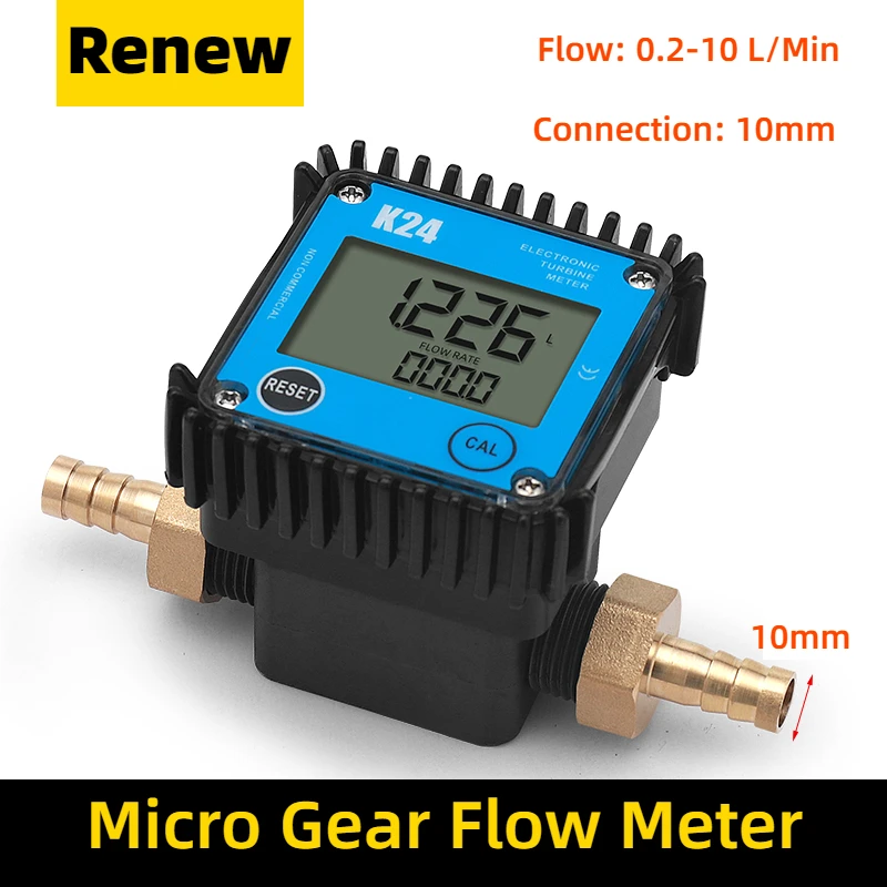 Micro Gear Flow Meter Display Digital Diesel Gasolina Óleo Hidráulica Água 0110l por Minuto Pagode g1 g1 2