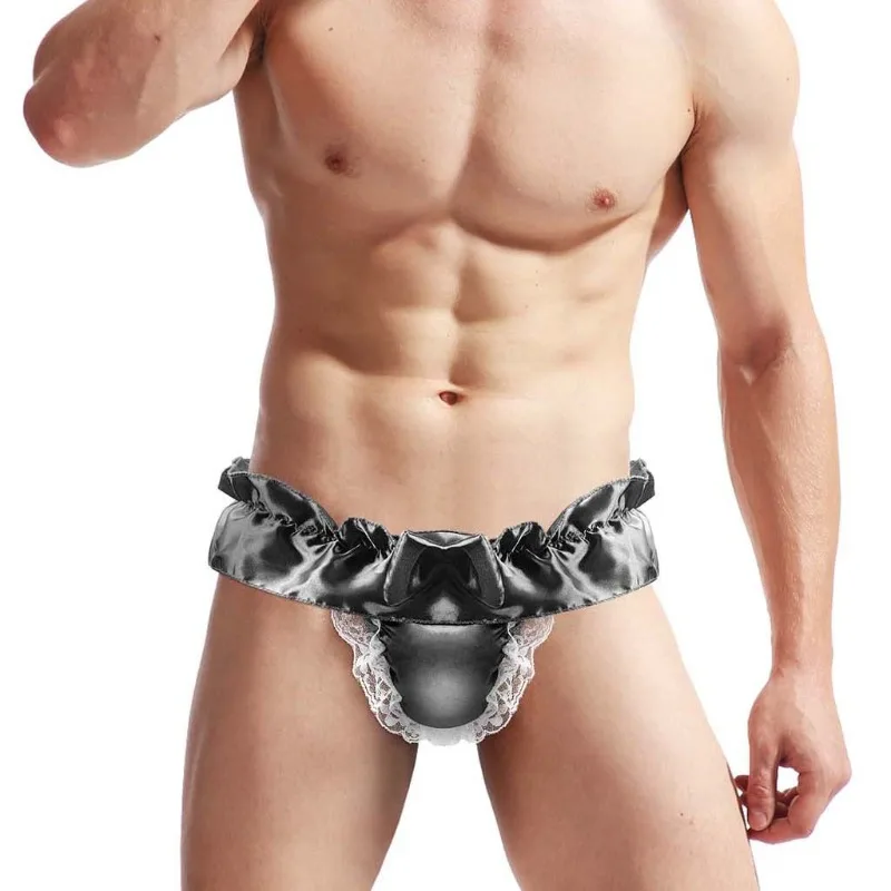 

Girly Maid Underwear Men’s Sexy Jockstrap Male G-Strings Bulge Pouch Sissy Lingerie Valentines Gifts Hollow Butt Gay Nightwear