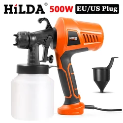 500W Electric Spray Gun 110V 220V High Pressure Paint Sprayer Auto Furniture Steel Coating Airbrush 800ml Paint Spraying Machine