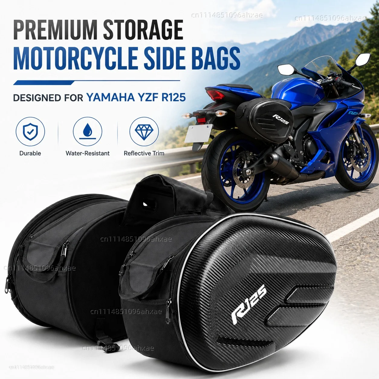 For YAMAHA YZF R125 YZFR125 YZF-R125 MT-125 2008- 2025 2PCS Motorcycle Pannier Bags Luggage Saddle Bags Side Storage Fork Travel