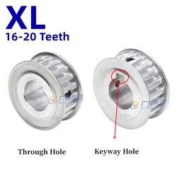 XL Two Plane Aluminum Alloy Timing Pulley 16-20 Teeth Through-hole/Keyway-hole Slot Width 11mm Timing Pulley Bore 3-20mm