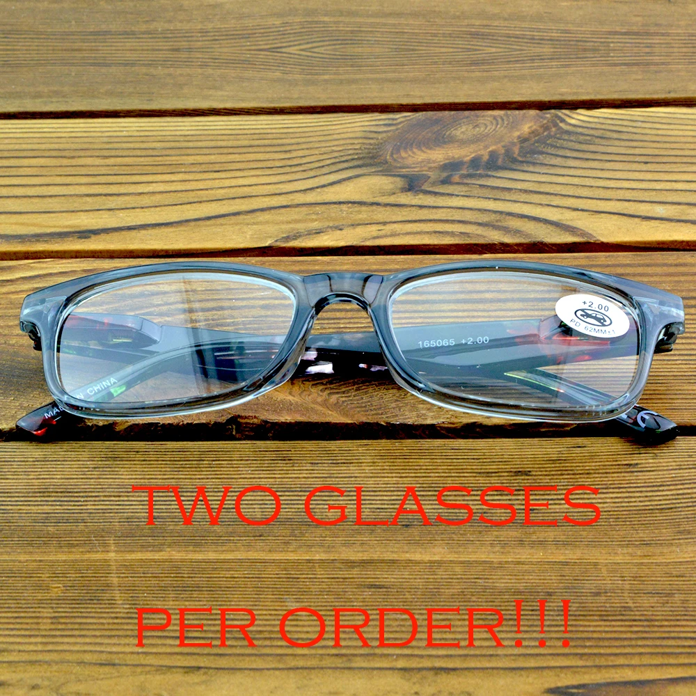 Clara Vida banyak berisi dua buah!!! Kacamata baca asetat pelek penuh Pria Wanita kualitas + 1 sampai + 4
