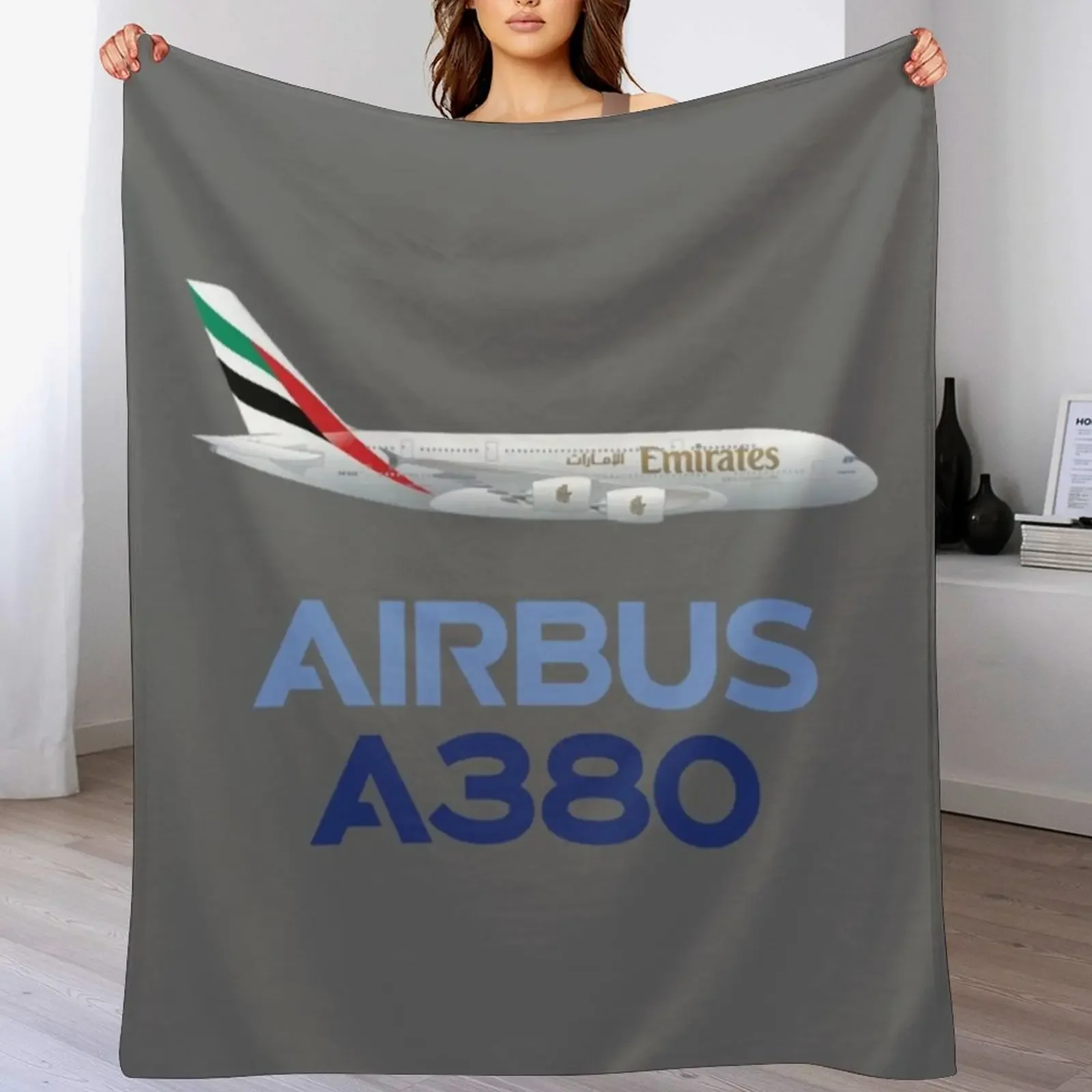 

Airbus A380 airplane Throw Blanket Picnic Designers Decorative Beds Large Blankets