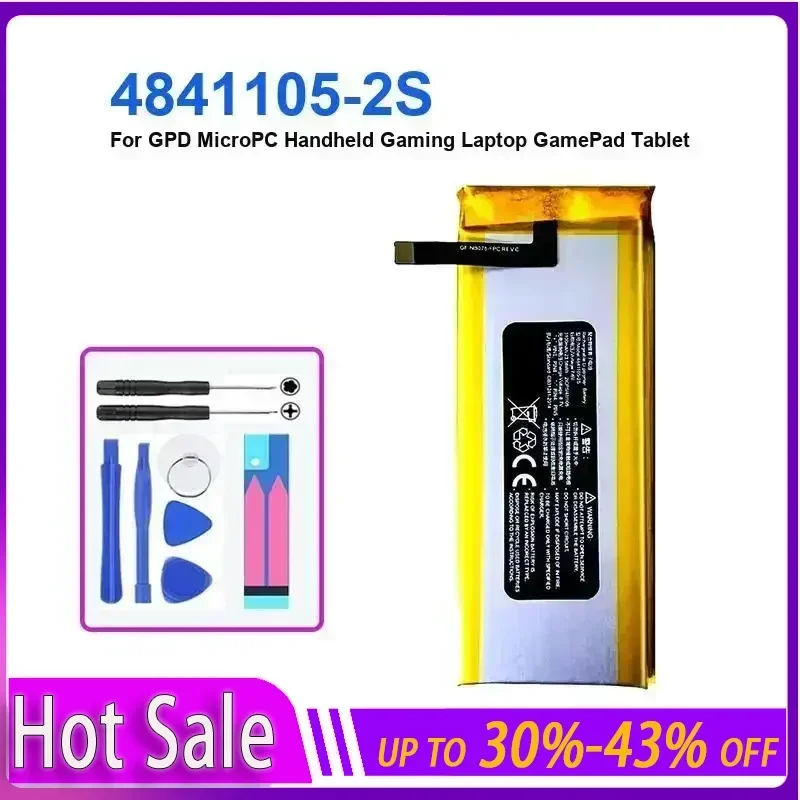 

Tablet Battery 3100mAh For GPD MicroPC Handheld Gaming Laptop GamePad Tablet 4841105-2S long-lasting and replaceable battery
