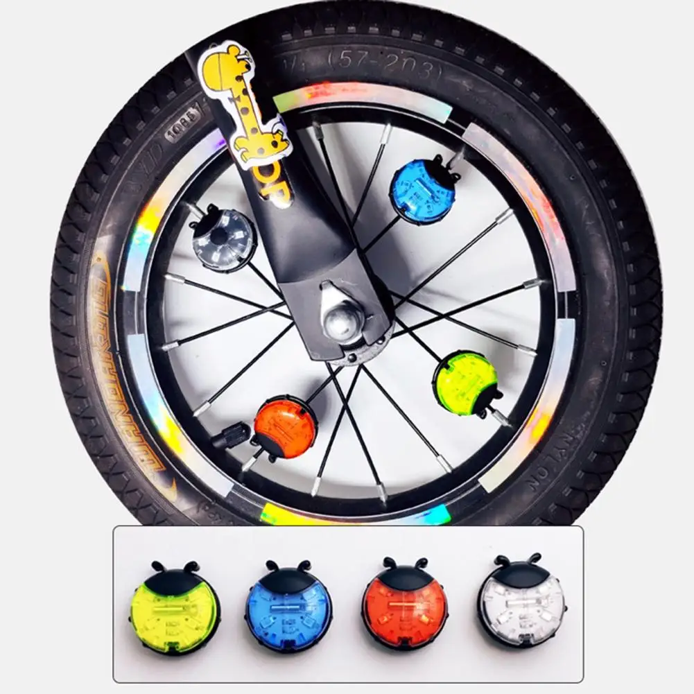 Bike Spoke Light Mountain Bike Spoke Light Ladybug Shape Led Spoke Light for Kids Balance Bike Waterproof Mountain Wheel