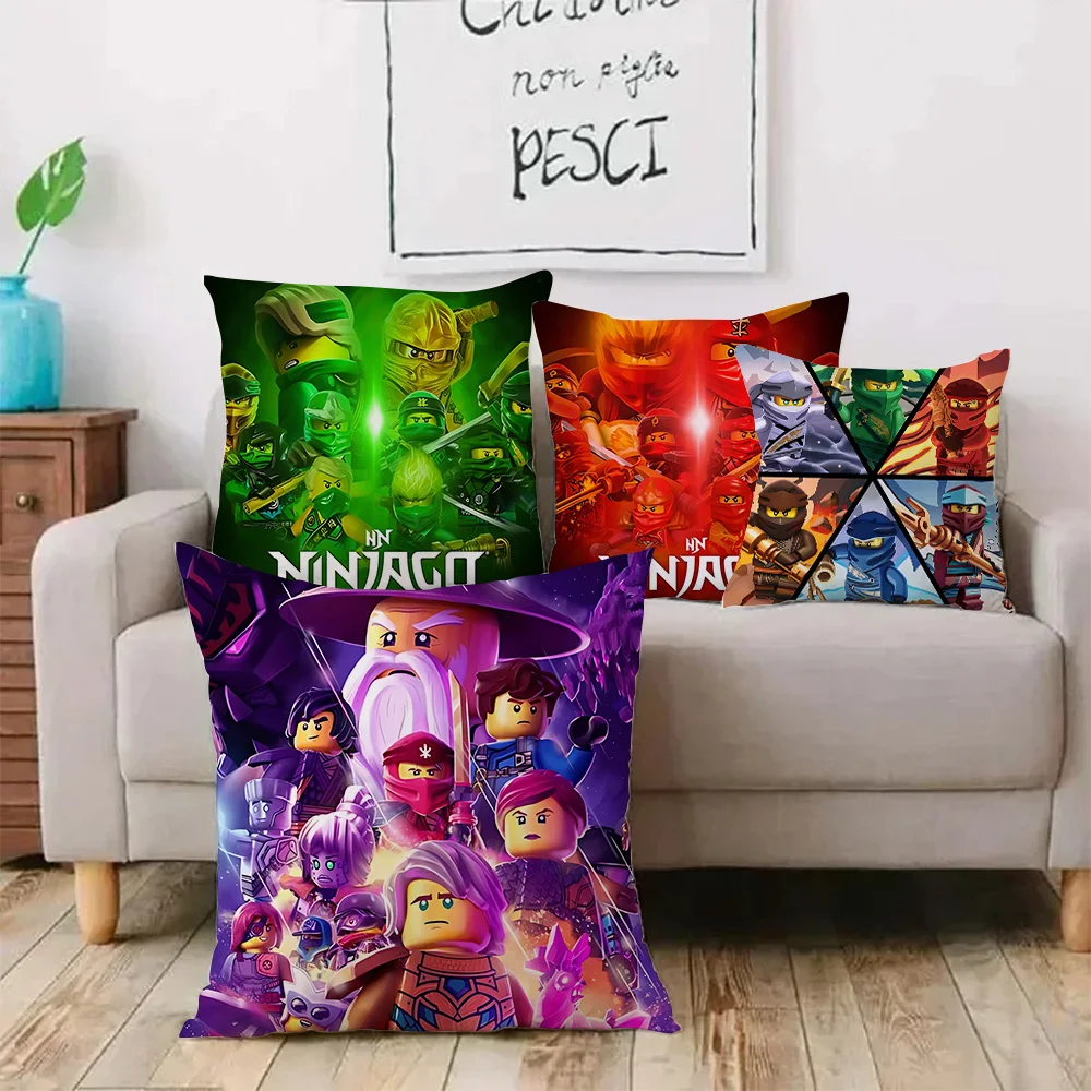 Cartoon Cool Pillow Covers Cartoon Sofa Decorative Home Double-sided Printing Short Plush Cute Cushion Cover-N-N-NINJAGOS