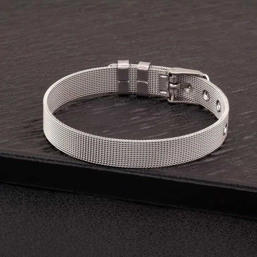 Classic Stainless Steel Watch Belt Bracelet 8mm 10mm DIY Watchband Adjustable Strap Watch Strap For Women Men Jewelry Gift