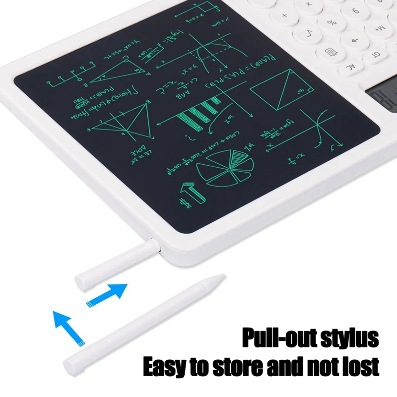 1 Piece Calculator With LCD Writing Tablet With Electronic Calendar Time Temperatures ABS 2-In-1 Desktop Standing Calculator