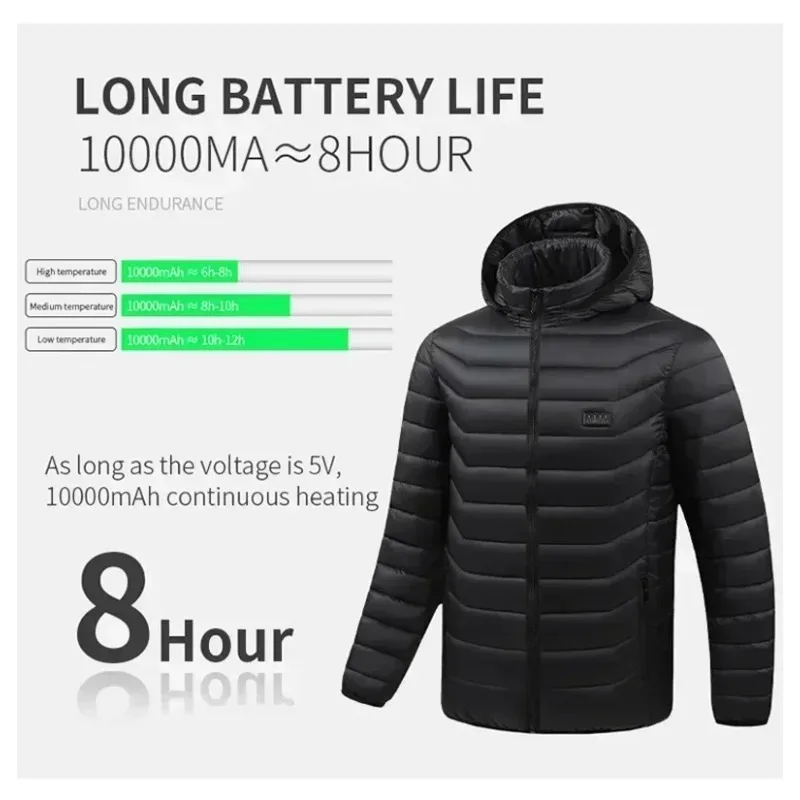 Winter Heating Clothing Multi Zone Intelligent Heating 4-speed Temperature Control Warm Top Coat Outdoor 21 Zone Heating Jacket