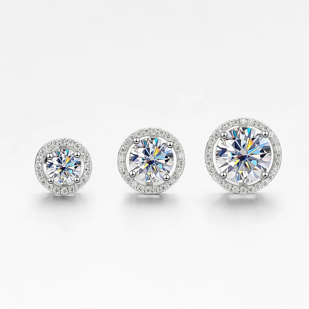 TBCYD 0.5-2CT D Color 100% Real Moissanite orecchini a bottone per donna con GRA Top Quality S925 orecchini a bottone in argento Pendientes Jewelry