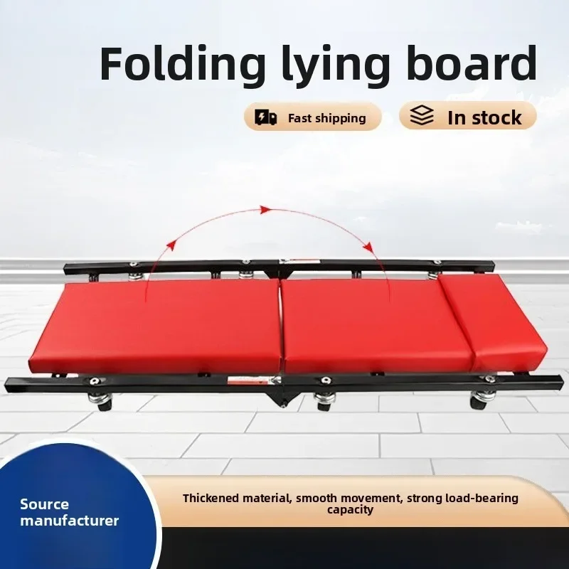 Foldable 36 Inch Steel Vehicle Repair Ramp Lay on Board Portable Automotive Chassis Service Sleep Pad Idle Lift Car Repair
