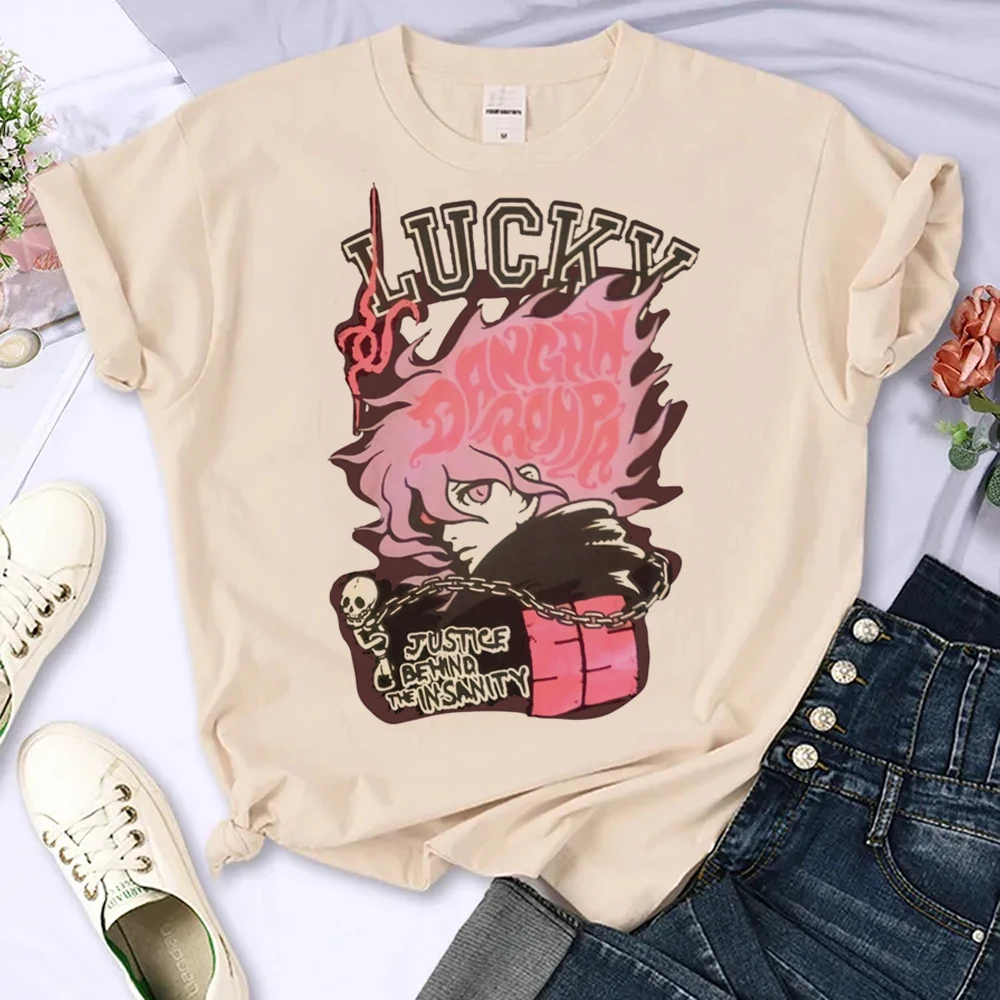 T-shirt japonais pour femmes, top anronpa recruté, vêtements drôles de fille manga