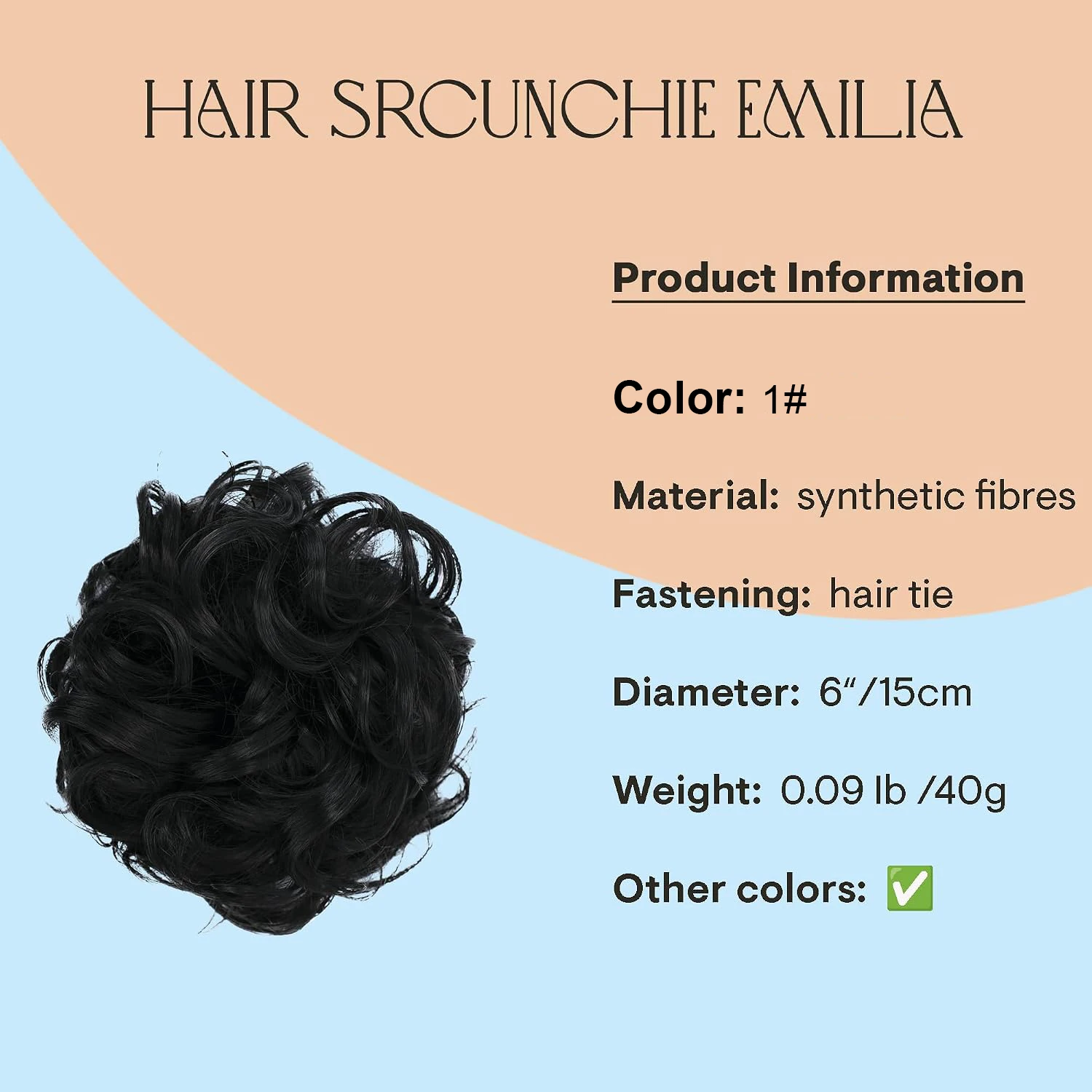 Large Messy Bun Hair Piece Wavy Curly Scrunchie Synthetic Chignon Thick Updo Ponytail Hairpiece for Women Daily Party Hairstyle