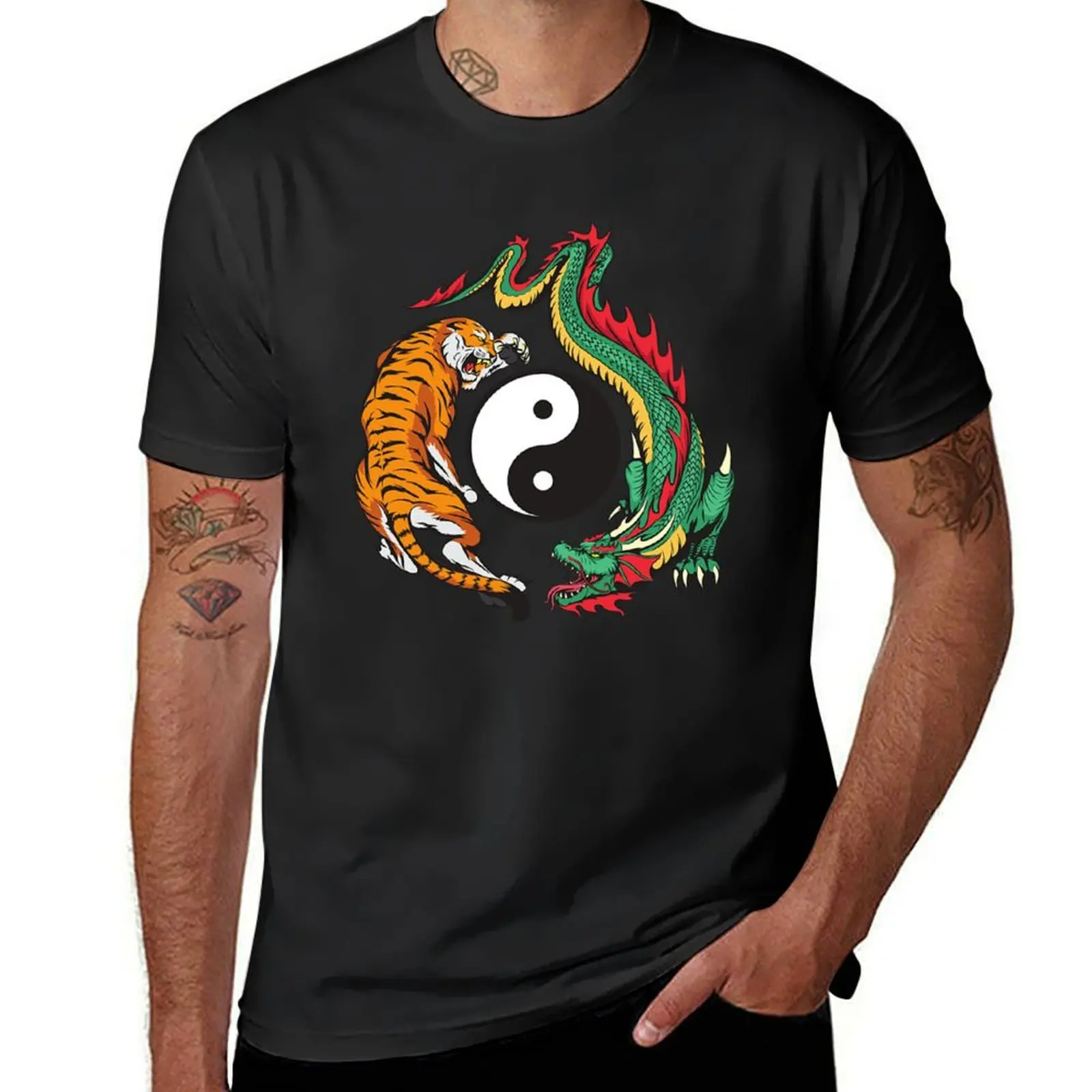 

yinyangdragontiger T-Shirt plus sizes tops cute tops mens t shirt graphic