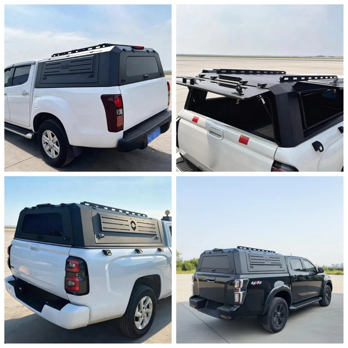 

STLF Universal Pickup Truck High Profile Tonneau Cover3-Way Opening Hard Bed Cap Heavy Duty Steel Frame, Waterproof
