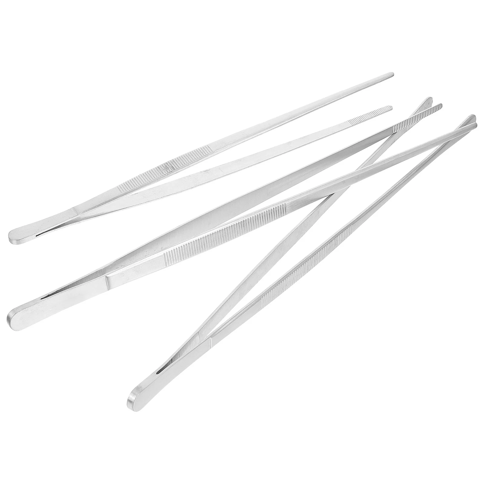 

3pcs Stainless Steel Food Tweezers Set Ergonomic Grip For Cooking Roasting Serving Kitchen Restaurant Hotel Use Food Clamps