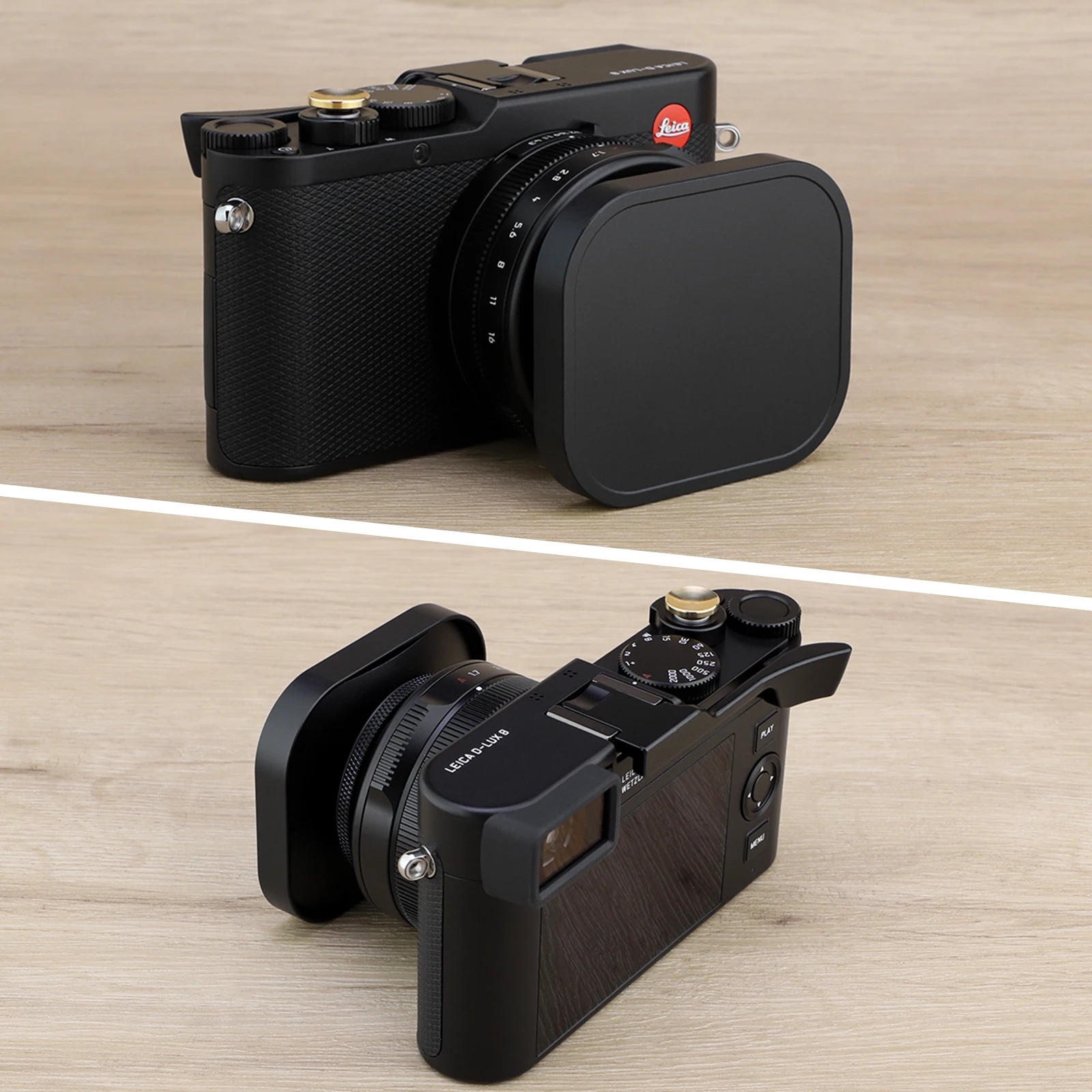 Haoge-parasol de Metal de 43mm para cámara de telémetro, lente de rosca de filtro E43 de 43mm, diseño hueco + tapa, color negro