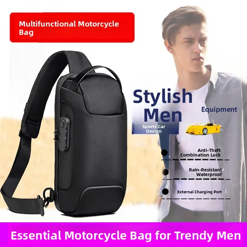 

Модная мужская нагрудная сумка, многофункциональная противоугонная сумка через плечо, повседневная сумка на одно плечо для молодых мужчин