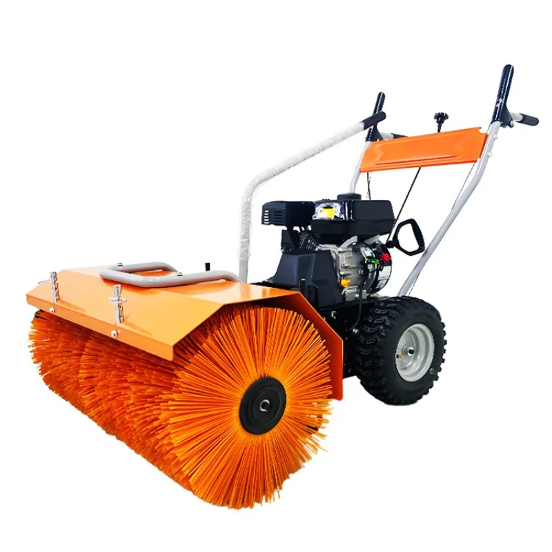 

Small hand push four-wheel drive snow plow full gear snow thrower
