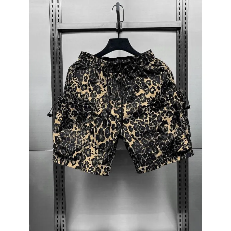 

Leopard Cargo Shorts Workwear Patterned Cargo Shorts Men's Fashion Summer Breathable Loose Fit Cargo Shorts