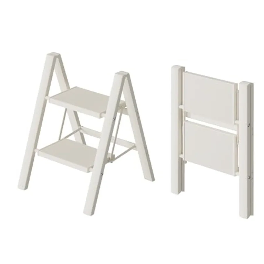 Ladder, Lightweight Portable Stool with Anti-Slip Wide Pedal, 330lbs Capacity Aluminum Ladder for Household, Office, Library