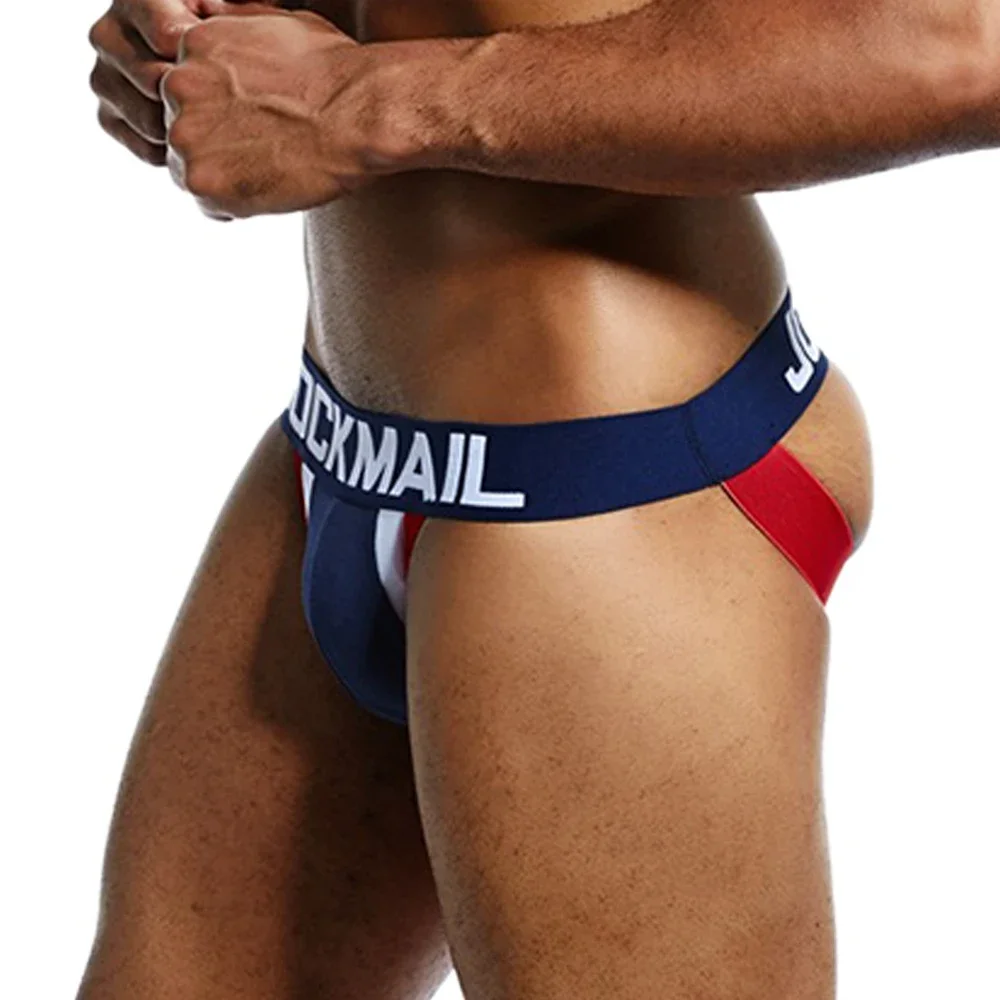 Roupa íntima sexy com jockstrap de bunda aberta masculina, algodão G-strings e tangas, cuecas sem costas, calcinha masculina, gay, 1-4 peças