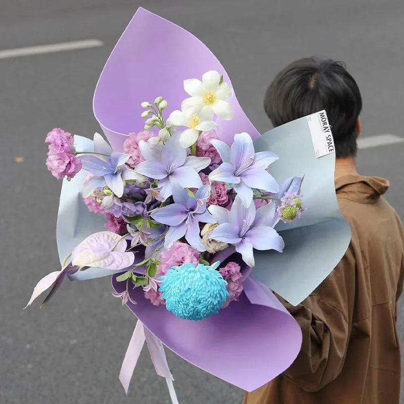 Creative Handmade Bubble Cotton Flower Bouquet Packaging Paper DIY Craft Material Cross-Border Short Sleeve Women's T-Shirt
