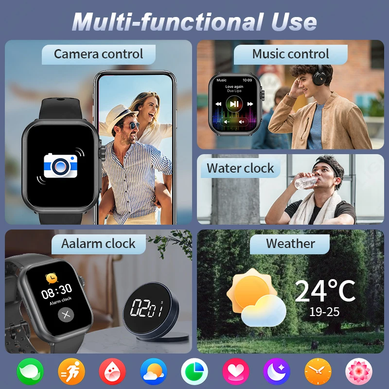 لنظام أندرويد IOS ساعة ذكية الترا 2 SE الرجال النساء سوار ذكي 1000mAh بطارية بلوتوث دعوة رياضية مقاوم للماء SmartWatch 2026