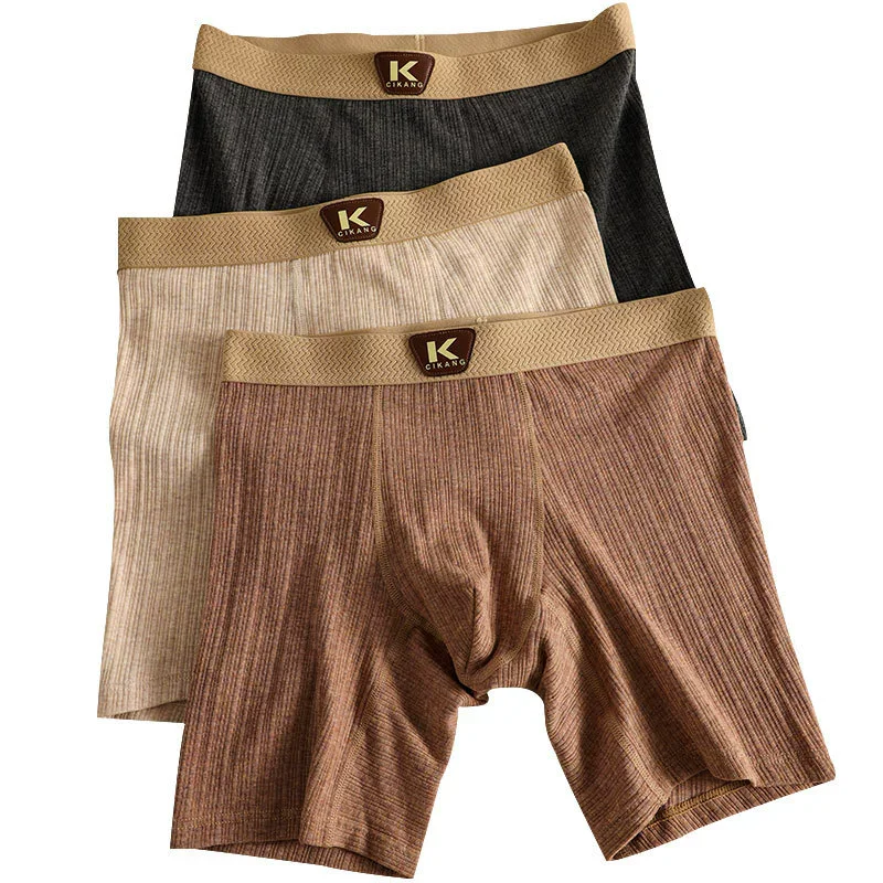 

Мужские длинные шорты-боксеры, трусики со средней талией, спортивное мужское нижнее белье, хлопковые удобные мягкие дышащие удлиненные трусы Homme