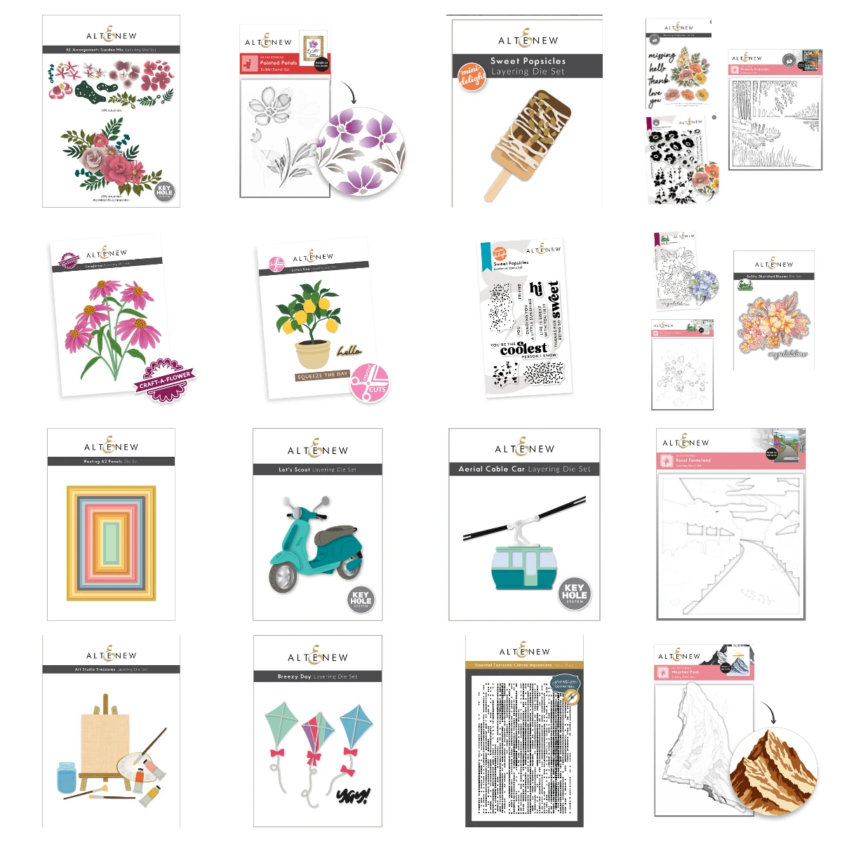2026 Neues Set mit bemalten Blütenblättern: Schablonen, Stempel und Metall-Stanzformen für DIY-Bastelarbeiten, Grußkarten, Scrapbooking und Dekorationsformen