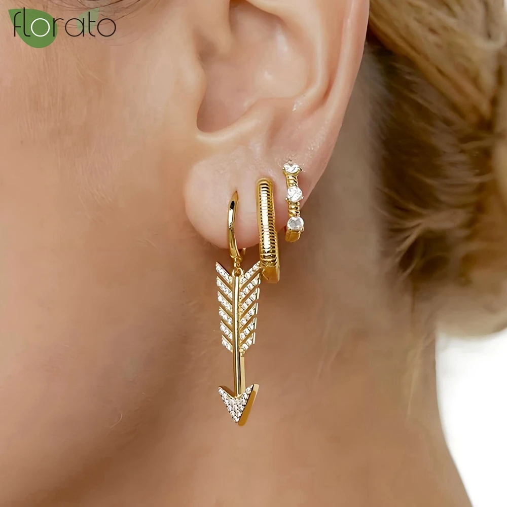 

Серьги-кольца из серебра 925 пробы с цирконами класса люкс для женщин, новинка 2026 года, модные корейские серьги-хагги, свадебные украшения, pendientes mujer