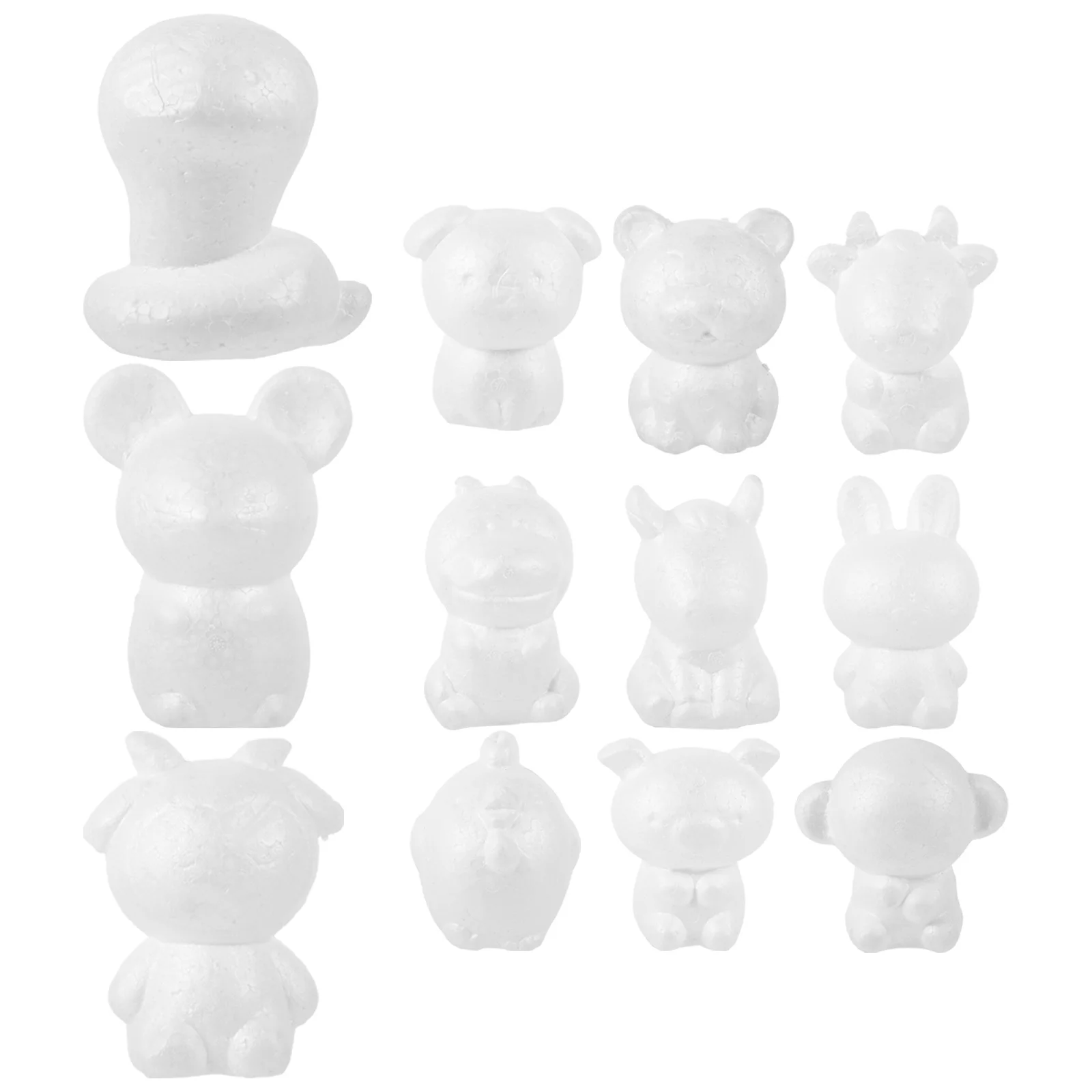 12Pcs Chinese Zodiac Animals DIY Craft Set for Children Educational Painting Activity Preschool Kindergarten Home Creative