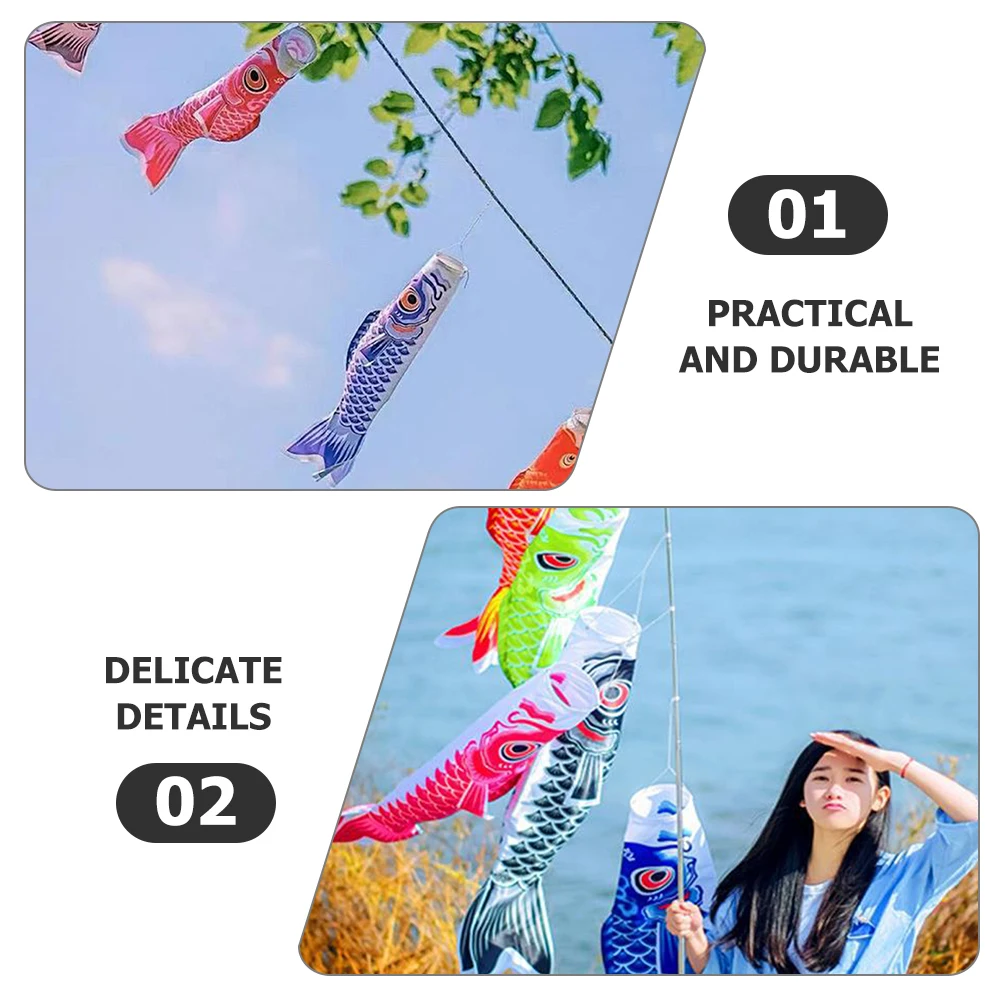

2Pcs DIY Blank Carp Windsock Kids Painting Set Hanging Decor Garden Patio Outdoor Indoor Creative Fish Windsocks