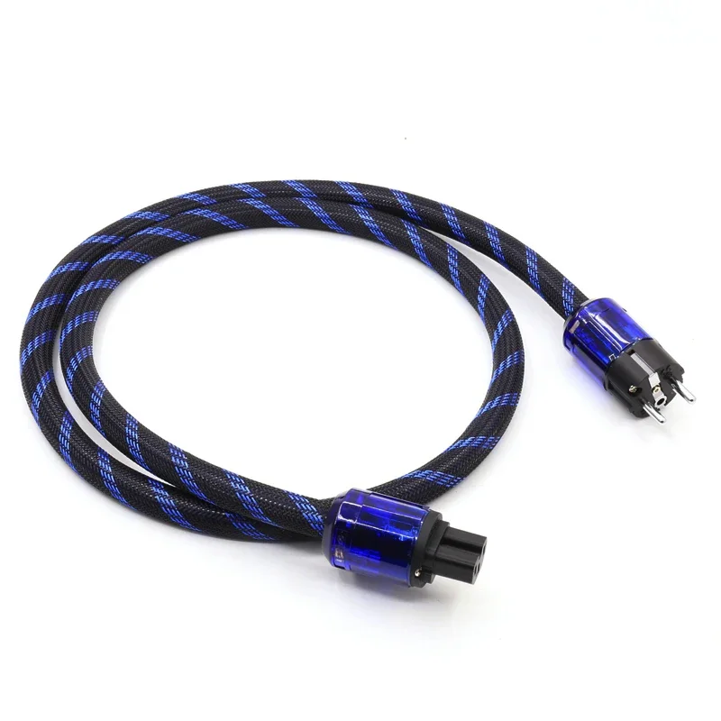 Цельный высококачественный кабель питания Schuko с вилкой европейского стандарта, шнур питания HIFI, аудиофильский европейский кабель