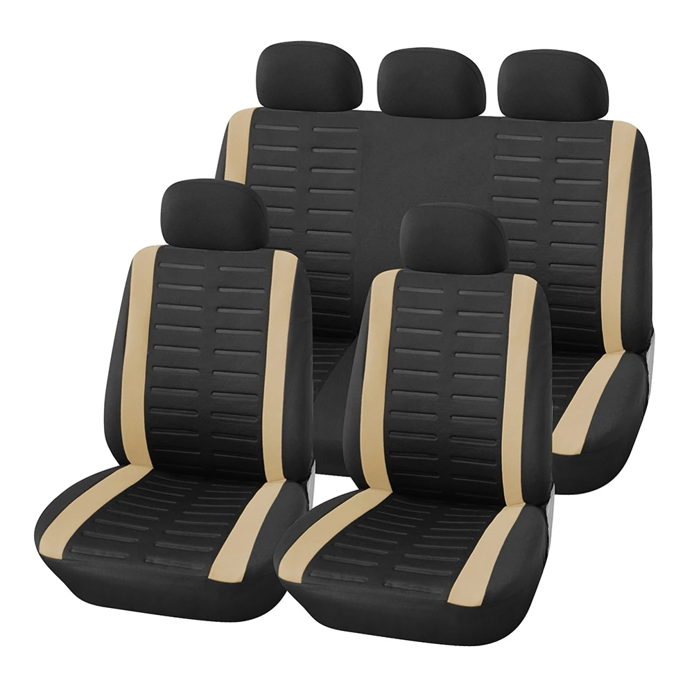 Set of Auto Seat Covers Polyester Dirty Protection Car Van 5-Seaters Full Set Seat Cover Protector Universal Accessories