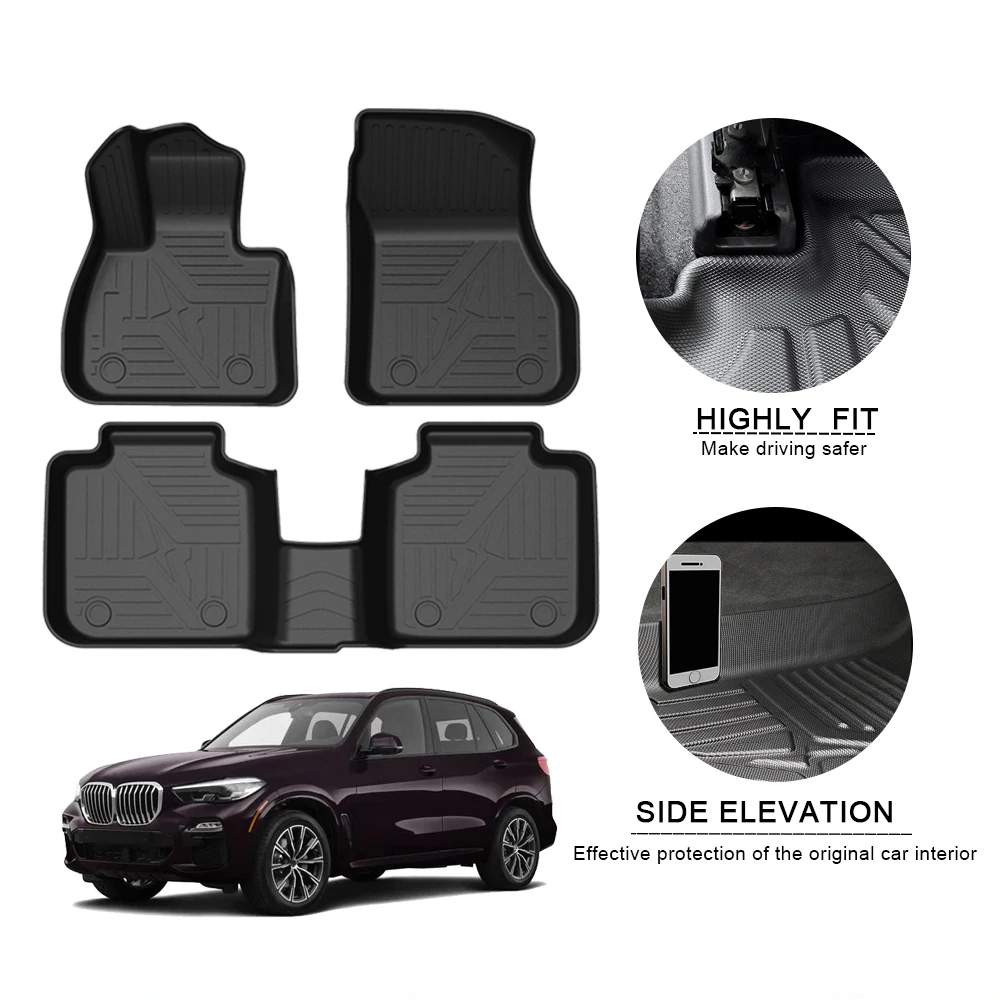 TPE Car Floor Mats for BMW X1 2016-2022 Waterproof Protective Rubber Car Pad Liner Auto Interior Accessories