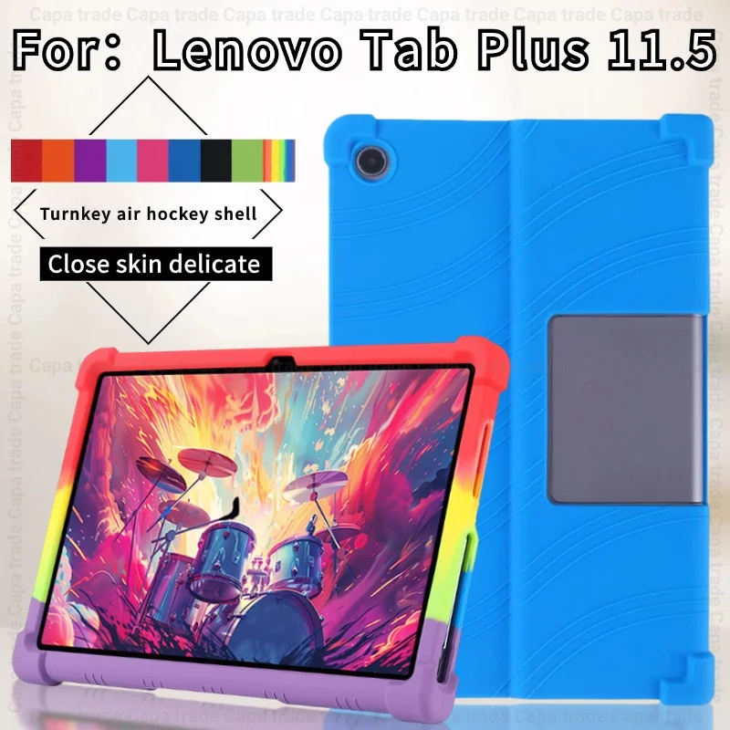 

4 Thicken Cornors Kickstand Cover For Lenovo Tab Plus TB351FU Case Silicone Shockproof Funda For Xiaoxin Pad Studio (2024) 11.5"