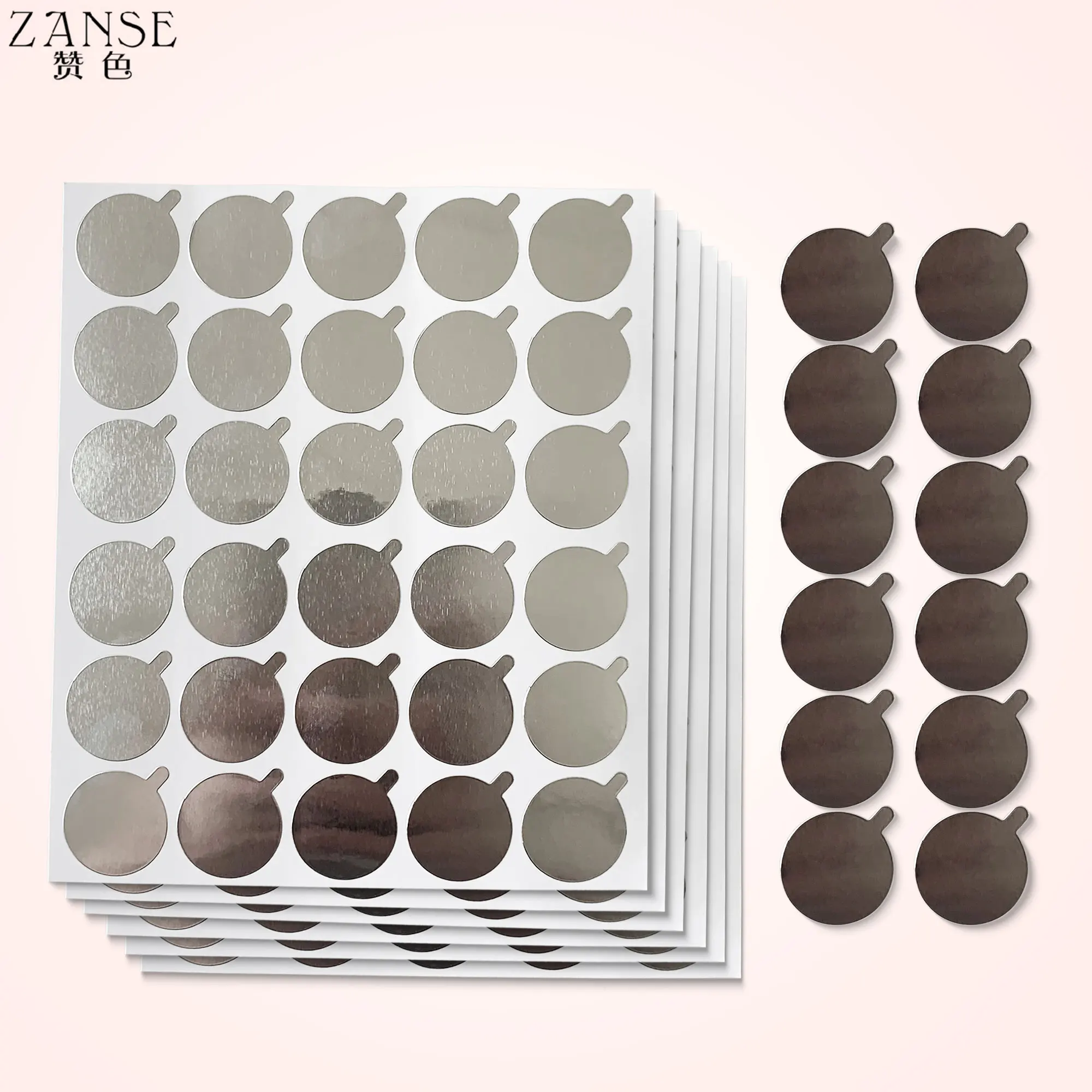 ZANSE 300Pcs Eyelash Glue Holder Foil Pallet Eyelash Extension Glue Pads Lashes Stickers Stand on Eyelash Jade Stone