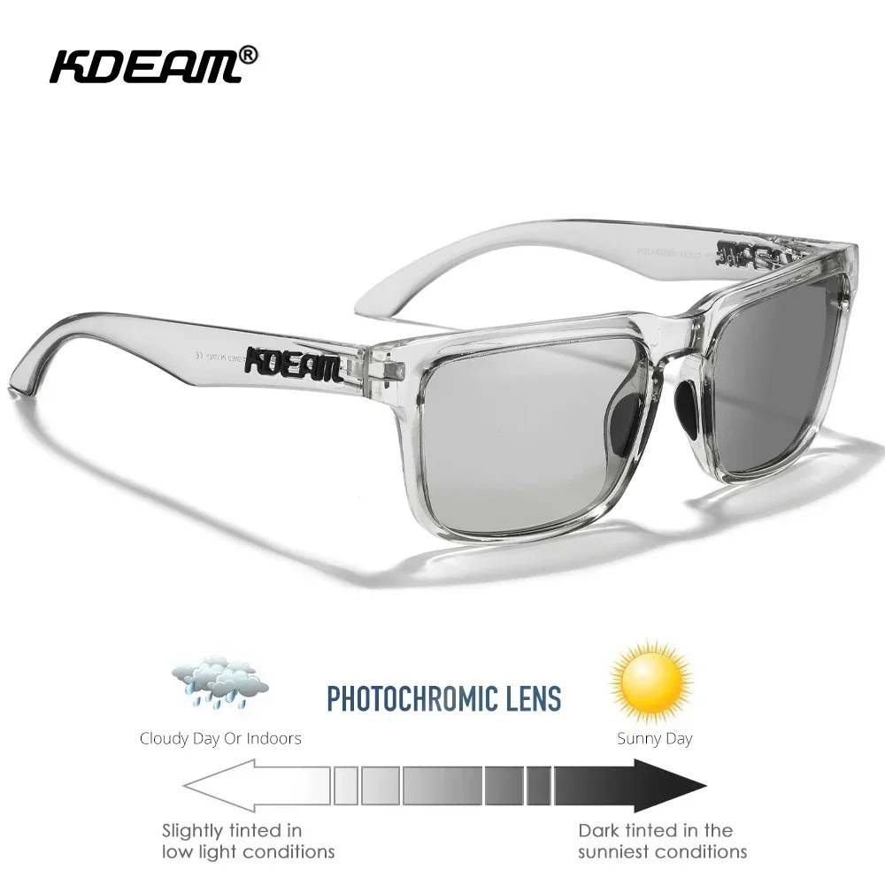 KDEAM Outdoor Sports Cycling Driving Fishing Glasses Polarized Sunglasses Plus Upgraded Square-Framed Sunglasses Shade