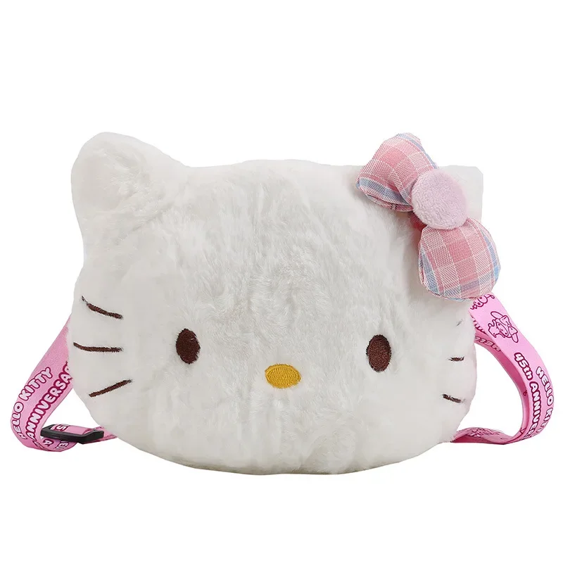 2024 Kawaii Sanrio Hello Kitty Mini Shoulder Crossbody Bag Cartoon Messenger Plush Backpack Bag for Girl Kids Cute Rucksack